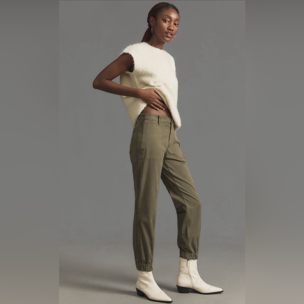 NWT! Anthropologie Moss GreenThe Richie Slim Joggers - Size US 0🧸